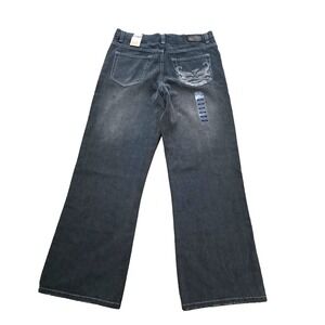 Vintage Flypaper Baggy Straight Leg Gray Black‎ Jeans Boys SZ 16Husky Grunge Y2K